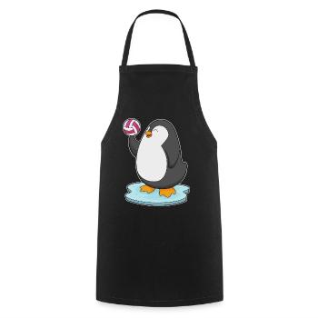 Pinguin Volleyballspieler Volleyball - Kochschürze - Schwarz - Vorne - AI Model Male 185 dark (185cm)