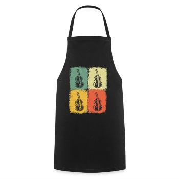 Double bass Double bass player Double bass player - Cooking Apron - black - Front - AI Model Male 185 dark (185cm)