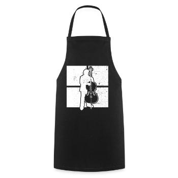 Double bass Double bass player Double bass player - Cooking Apron - black - Front - AI Model Male 185 dark (185cm)