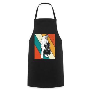 Double bass Double bass player Double bass player - Cooking Apron - black - Front - AI Model Male 185 dark (185cm)