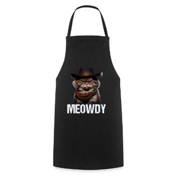 Meowdy Funny cat Meme for Cat Lovers - Kochschürze - Schwarz - Vorne - AI Model Male 185 dark (185cm)