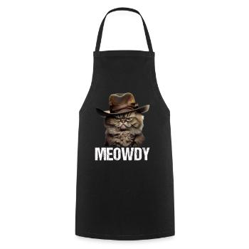 Meowdy Funny cat Meme for Cat Lovers - Kochschürze - Schwarz - Vorne - AI Model Male 185 dark (185cm)