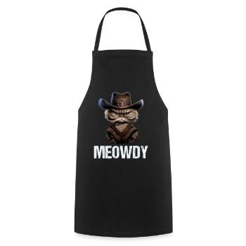 Meowdy Funny cat Meme for Cat Lovers - Kochschürze - Schwarz - Vorne - AI Model Male 185 dark (185cm)