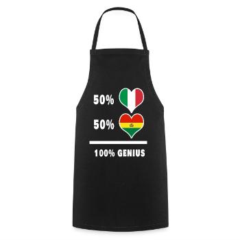 La Bolivie et l’Italie font preuve de génie à 100% - Tablier de cuisine - noir - Devant - AI Model Male 185 dark (185cm)