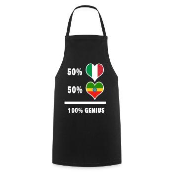 Ethiopia and Italy flags 100% genius - Cooking Apron - black - Front - AI Model Male 185 dark (185cm)