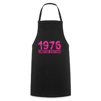 Limited Edition 1976 - Cooking Apron - black - Front - AI Model Male 185 dark (185cm)