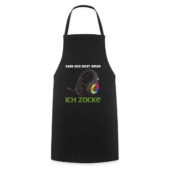 Can't hear you I gamble gamers - Cooking Apron - black - Front - AI Model Male 185 dark (185cm)