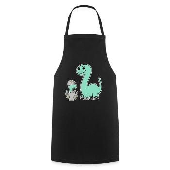 Dinosaur with baby dinosaur - Cooking Apron - black - Front - AI Model Male 185 dark (185cm)