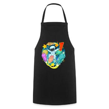 1 Year Birthday Boy Gift - Cooking Apron - black - Front - AI Model Male 185 dark (185cm)