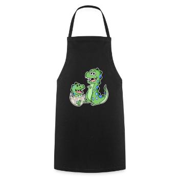 Dinosaur with baby dinosaur - Cooking Apron - black - Front - AI Model Male 185 dark (185cm)