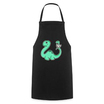 Dinosaur with baby dinosaur - Cooking Apron - black - Front - AI Model Male 185 dark (185cm)