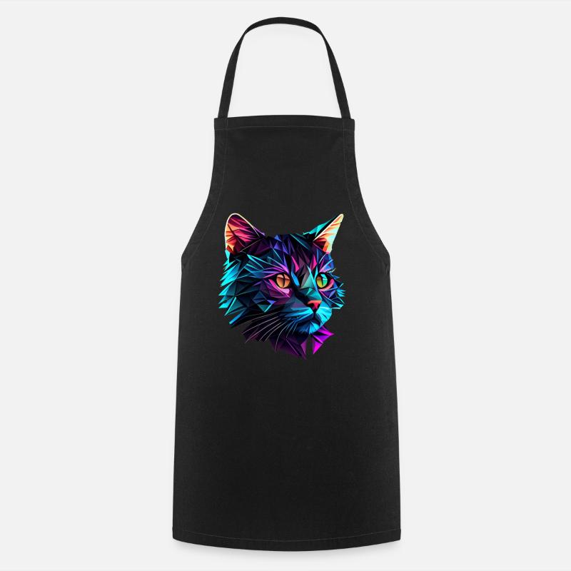 Katze Katzen Kätzchen Polygon Katze - Kochschürze - Schwarz