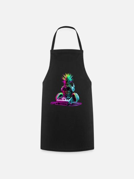 EDM Musik Rave Festival Ananas Techno - Kochschürze - Schwarz