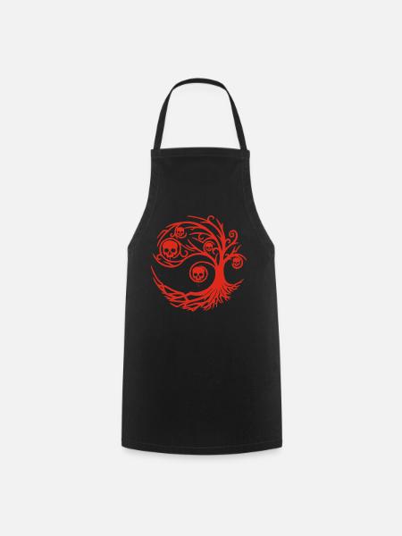 Arbre rouge aux crânes - Tablier de cuisine - noir