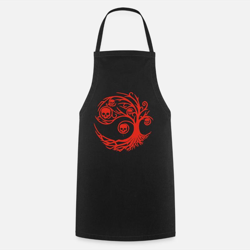 Arbre rouge aux crânes - Tablier de cuisine - noir