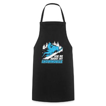 Ask Me About My Snowmobile - Cooking Apron - black - Front - AI Model Male 185 dark (185cm)