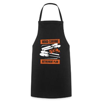 Wood Carving Is My Retirement Plan - Cooking Apron - black - Front - AI Model Male 185 dark (185cm)