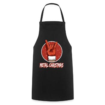 Funny Heavy Metal Music Santa Christmas - Kochschürze - Schwarz - Vorne - AI Model Male 185 dark (185cm)