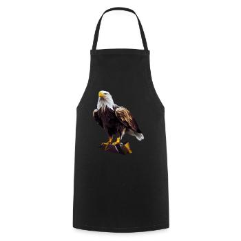 Cool polygon design with a bald eagle - Cooking Apron - black - Front - AI Model Male 185 dark (185cm)