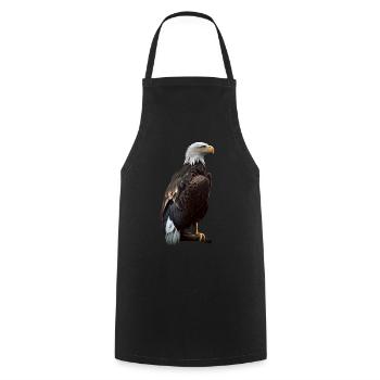 Cool polygon design with a bald eagle - Cooking Apron - black - Front - AI Model Male 185 dark (185cm)