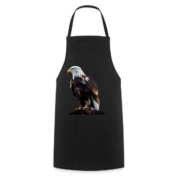 Cool polygon design with a bald eagle - Cooking Apron - black - Front - AI Model Male 185 dark (185cm)