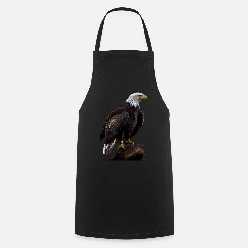 Cool polygon design with a bald eagle - Cooking Apron - black