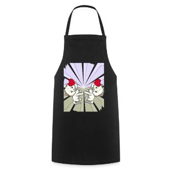 Heart Cats Congratulations Birthday - Cooking Apron - black - Front - AI Model Male 185 dark (185cm)
