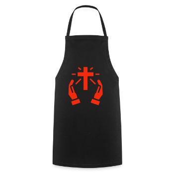 Jésus, Jésus, Jésus chrétien chrétien chrétien - Tablier de cuisine - noir - Devant - AI Model Male 185 dark (185cm)
