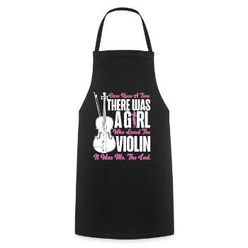 Violin Violinist Girl Once Upon A - Cooking Apron - black - Front - AI Model Male 185 dark (185cm)