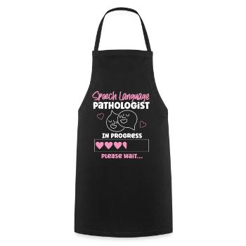 Speech Therapist Therapy Assistant - Cooking Apron - black - Front - AI Model Male 185 dark (185cm)