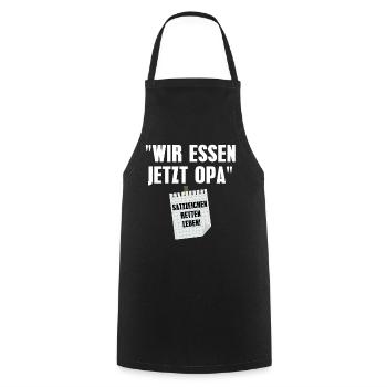 Wir essen jetzt Opa - Kochschürze - Schwarz - Vorne - AI Model Male 185 dark (185cm)