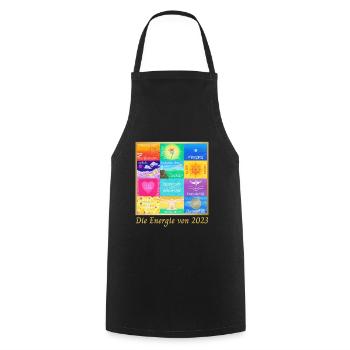 JahresBild Energie von 2023 Sonja Ariel von Staden - Cooking Apron - black - Front - AI Model Male 185 dark (185cm)