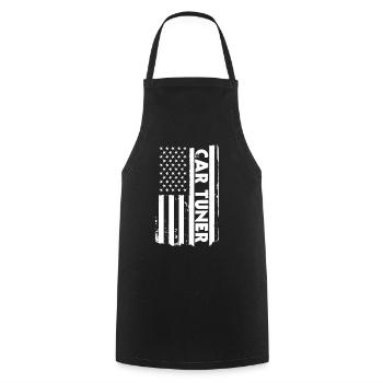 USA Flag Car Tuner America - Cooking Apron - black - Front - AI Model Male 185 dark (185cm)