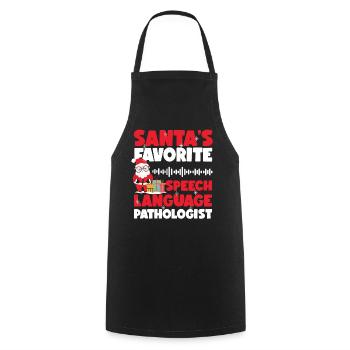 Speech Therapist Therapy Assistant - Cooking Apron - black - Front - AI Model Male 185 dark (185cm)