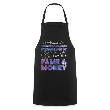 Speech Therapist Therapy Assistant - Cooking Apron - black - Front - AI Model Male 185 dark (185cm)
