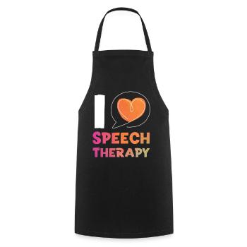 Assistant orthophoniste - Tablier de cuisine - noir - Devant - AI Model Male 185 dark (185cm)