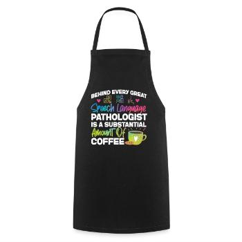 Speech Therapist Therapy Assistant - Cooking Apron - black - Front - AI Model Male 185 dark (185cm)