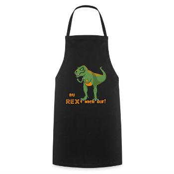 Genervter T-Rex sagt: "Du REXt mich auf!" Deutsch - Kochschürze - Schwarz - Vorne - AI Model Male 185 dark (185cm)