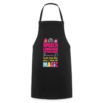 Speech Therapist Therapy Assistant - Cooking Apron - black - Front - AI Model Male 185 dark (185cm)