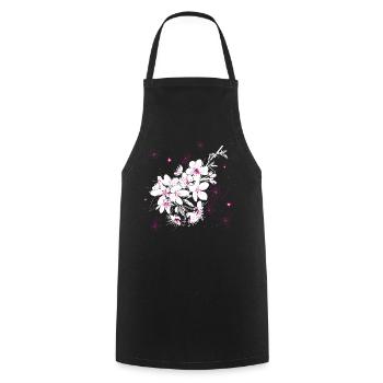 Cherry Blossom Sakura Spring - Cooking Apron - black - Front - AI Model Male 185 dark (185cm)