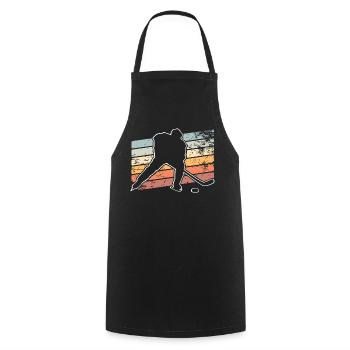 Eishockey  - Cooking Apron - black - Front - AI Model Male 185 dark (185cm)