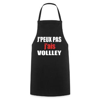 J’Peux Pas J’Ai Volley Volleyball Humour - Tablier de cuisine - noir - Devant - AI Model Male 185 dark (185cm)
