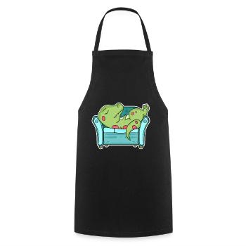 Dinosaur Bed Sleep Tired - Cooking Apron - black - Front - AI Model Male 185 dark (185cm)