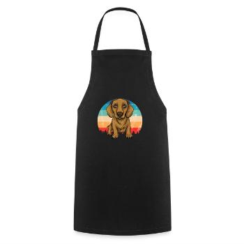 Teckel Cadeau Dixie Viennese Doxie Teckel - Tablier de cuisine - noir - Devant - AI Model Male 185 dark (185cm)