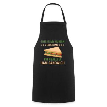 Funny Ham Sandwich T-shirt - Cooking Apron - black - Front - AI Model Male 185 dark (185cm)