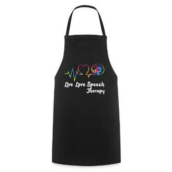 Assistant orthophoniste - Tablier de cuisine - noir - Devant - AI Model Male 185 dark (185cm)
