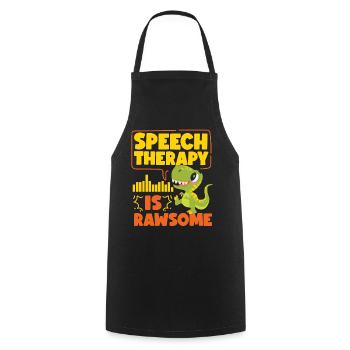 Assistant orthophoniste - Tablier de cuisine - noir - Devant - AI Model Male 185 dark (185cm)