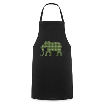Elefant - Kochschürze - Schwarz - Vorne - AI Model Male 185 dark (185cm)