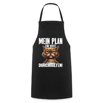 Mein Plan Für Heute Durchhalten! - Kochschürze - Schwarz - Vorne - AI Model Male 185 dark (185cm)