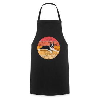 Boston Terrier Dog Dog Lovers Retro Gift - Cooking Apron - black - Front - AI Model Male 185 dark (185cm)